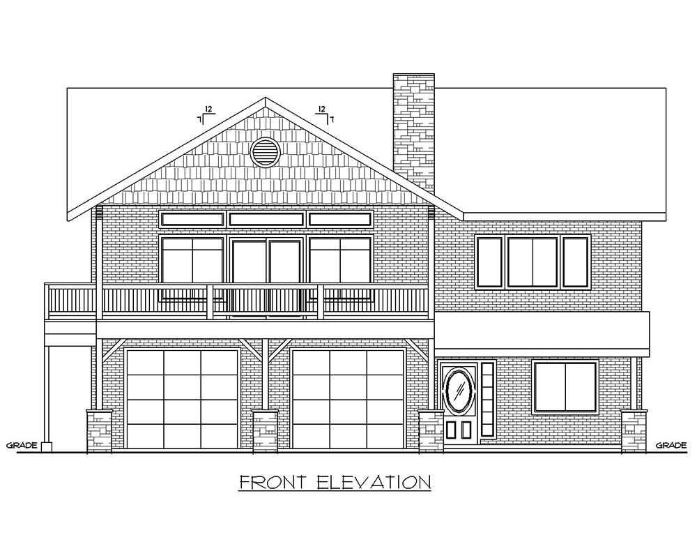 Home Plan Front Elevation of this 3-Bedroom,1694 Sq Ft Plan -132-1705