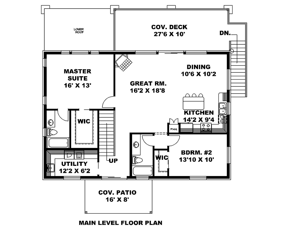 Floor Plan First Story of Country Plan #132-1705