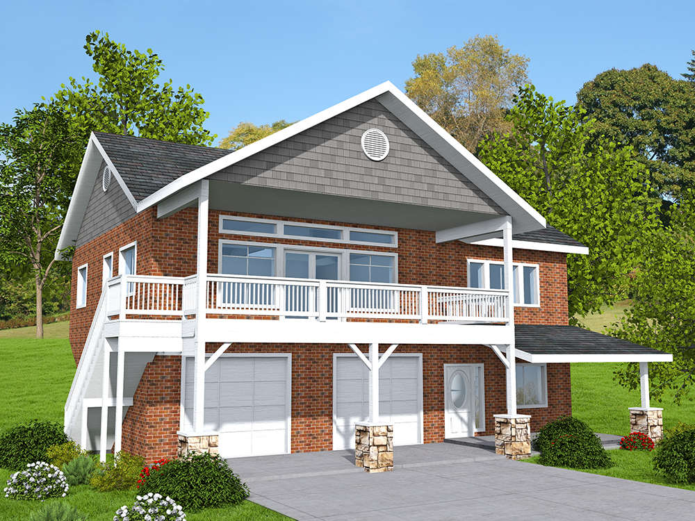 Front Elevation of this Country House (#132-1705) at The Plan Collection.