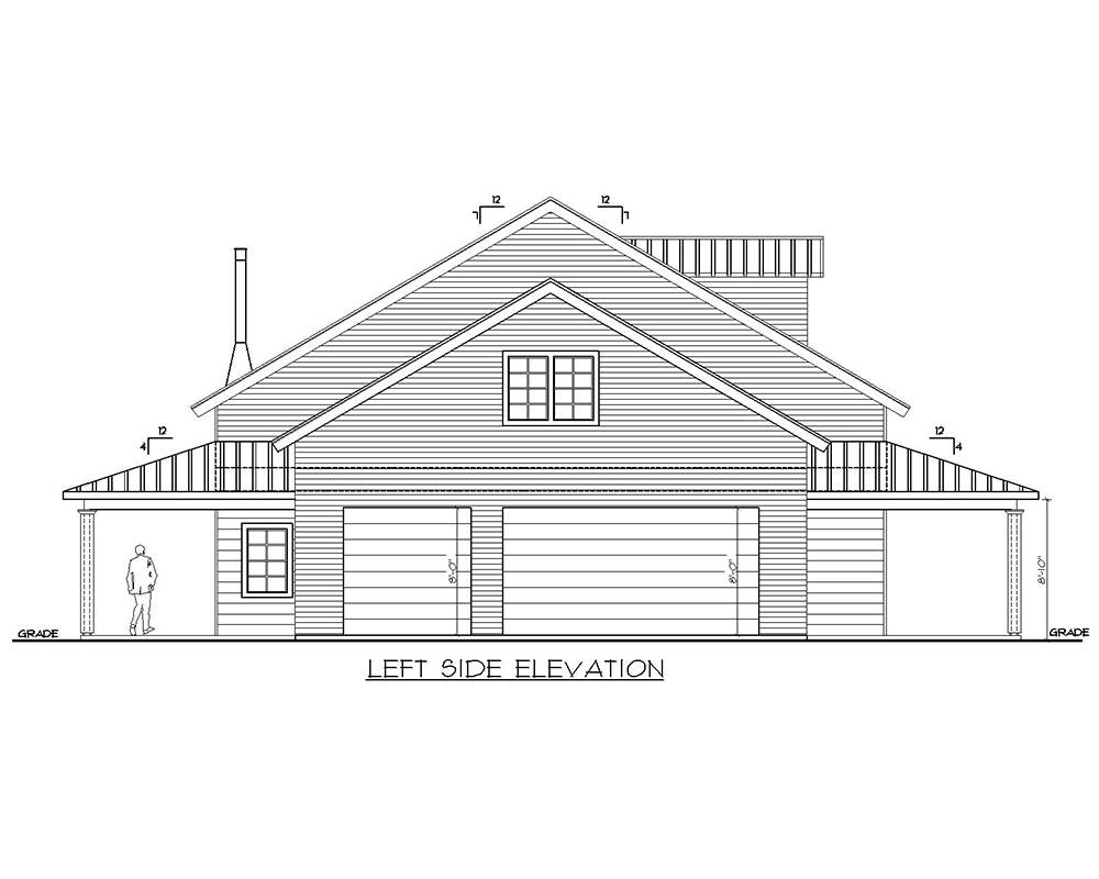 Home Plan Left Elevation of this 3-Bedroom,3174 Sq Ft Plan -132-1706