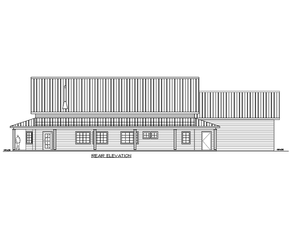 Home Plan Rear Elevation of this 3-Bedroom,3174 Sq Ft Plan -132-1706