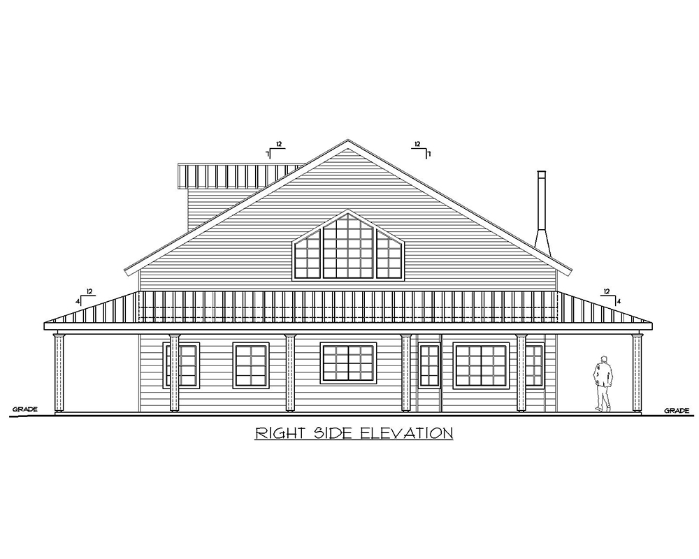 Home Plan Right Elevation of this 3-Bedroom,3174 Sq Ft Plan -132-1706