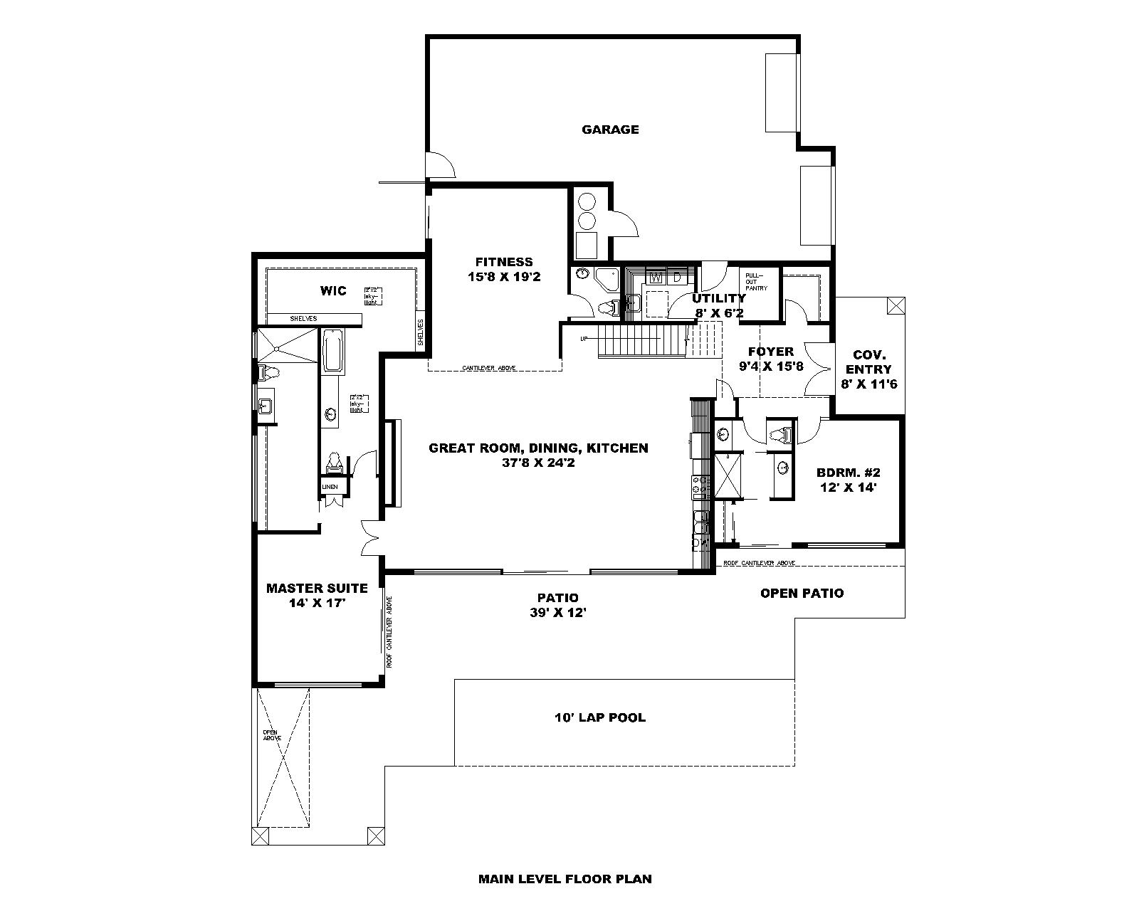 Floor Plan First Story of Contemporary Plan #132-1708