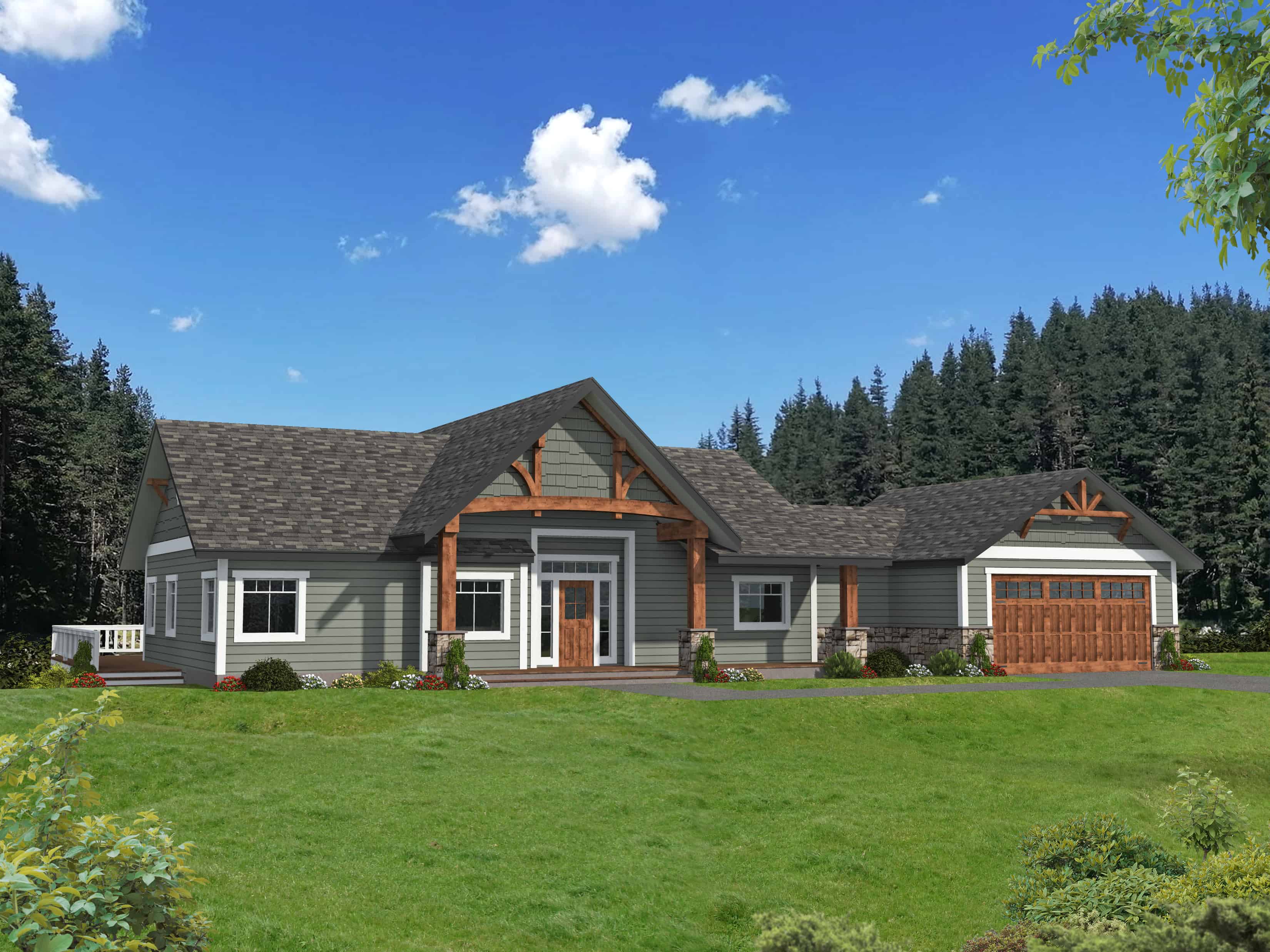 Front elevation of Farmhouse home (ThePlanCollection: House Plan #132-1710)