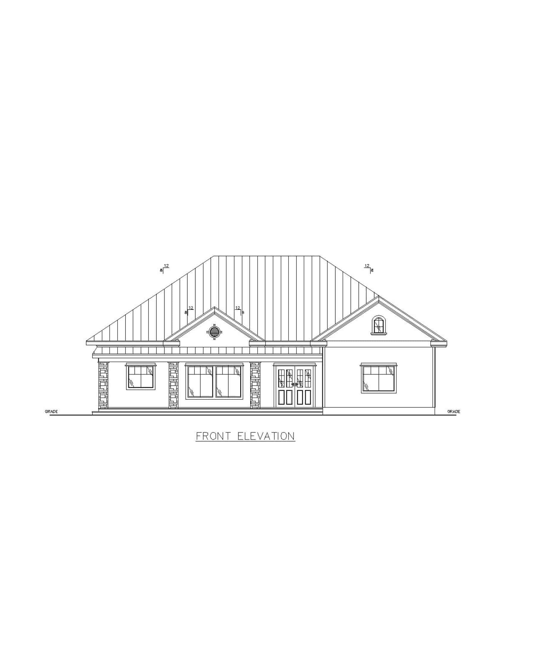 Home Plan Front Elevation of this 3-Bedroom,2529 Sq Ft Plan -132-1712