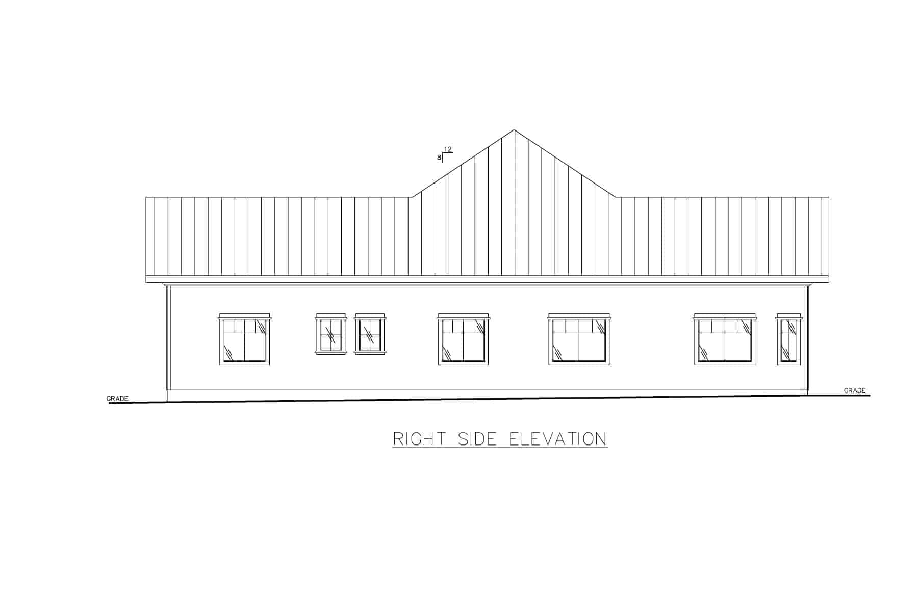 Home Plan Right Elevation of this 3-Bedroom,2529 Sq Ft Plan -132-1712