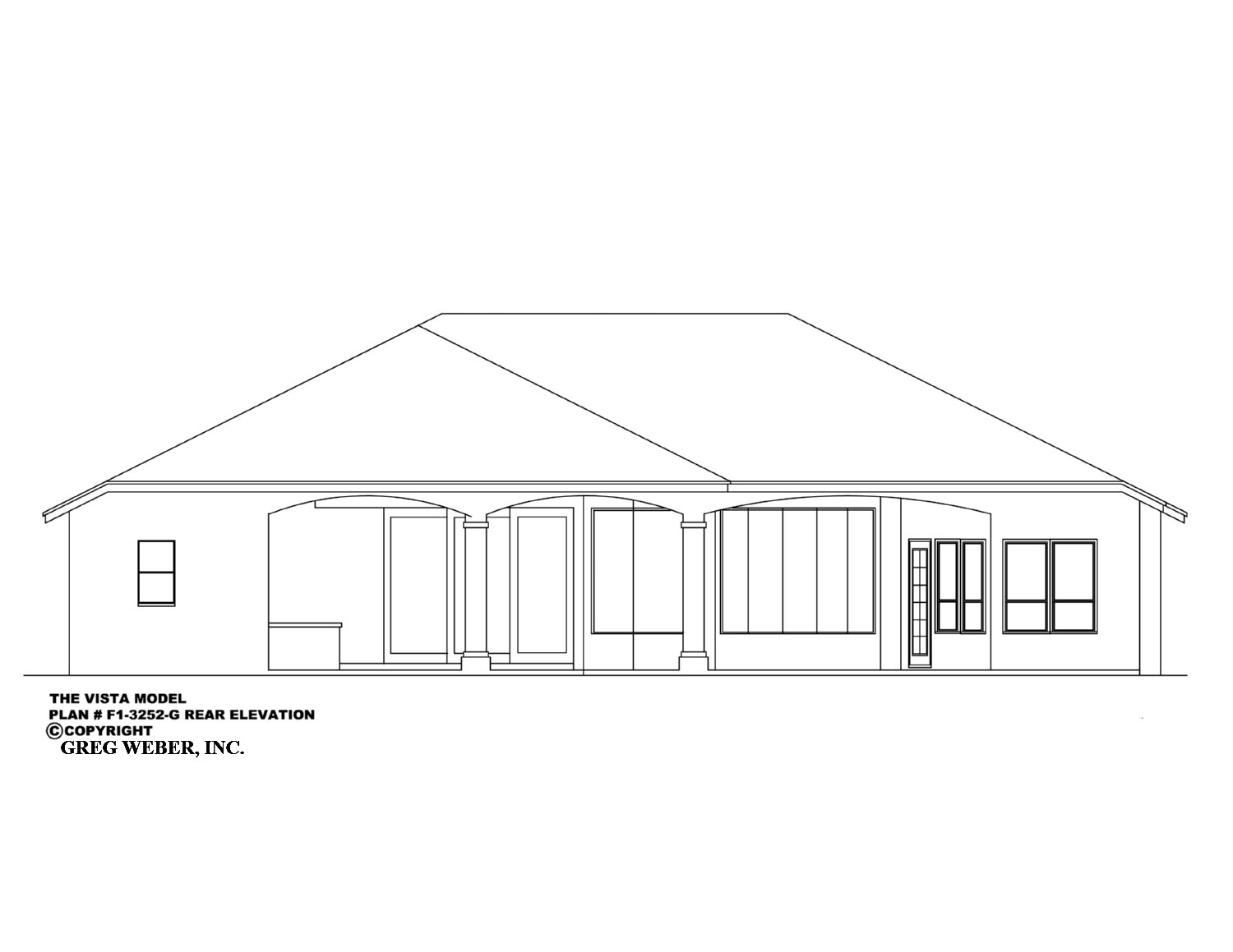 Home Plan Rear Elevation of this 4-Bedroom,3252 Sq Ft Plan -133-1019