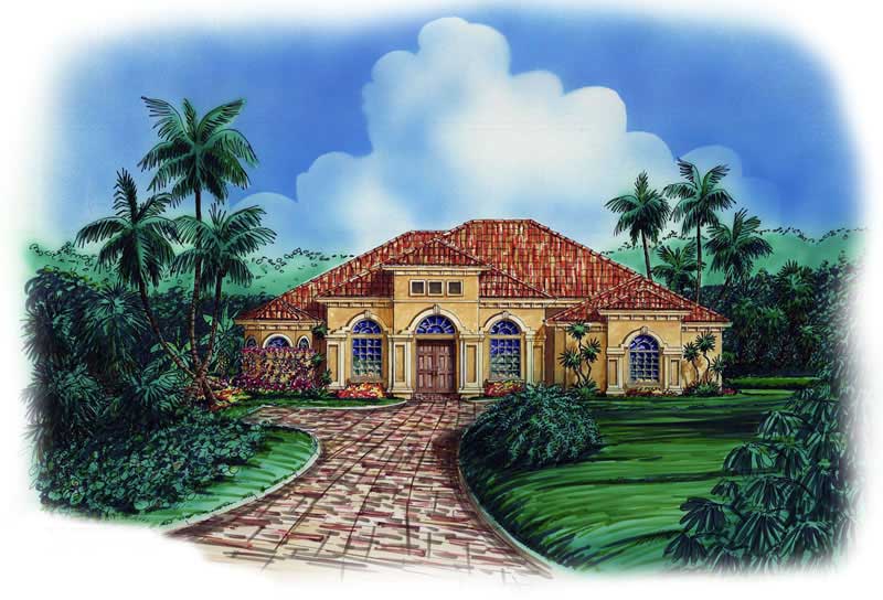 Front elevation of Coastal home (ThePlanCollection: House Plan #133-1024)