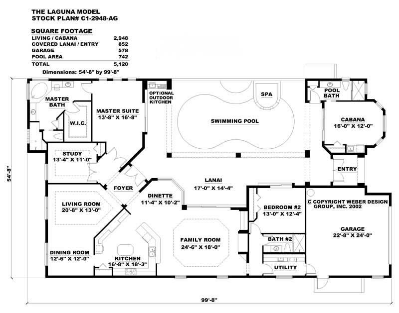 Floor Plan First Story of Mediterranean Plan #133-1026