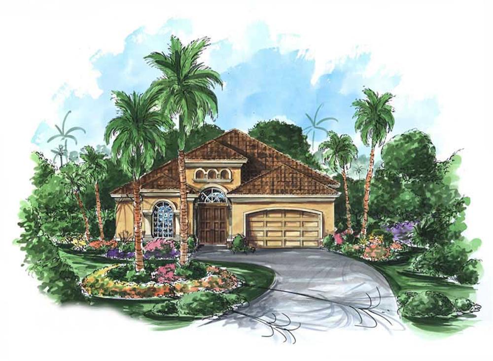 Home Plan Front Elevation of this 3-Bedroom,2537 Sq Ft Plan -133-1029