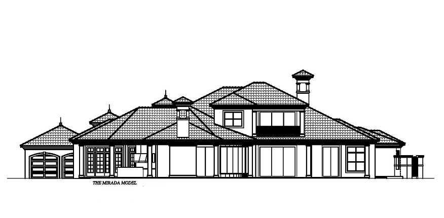 Home Plan Rear Elevation of this 4-Bedroom,5000 Sq Ft Plan -133-1035