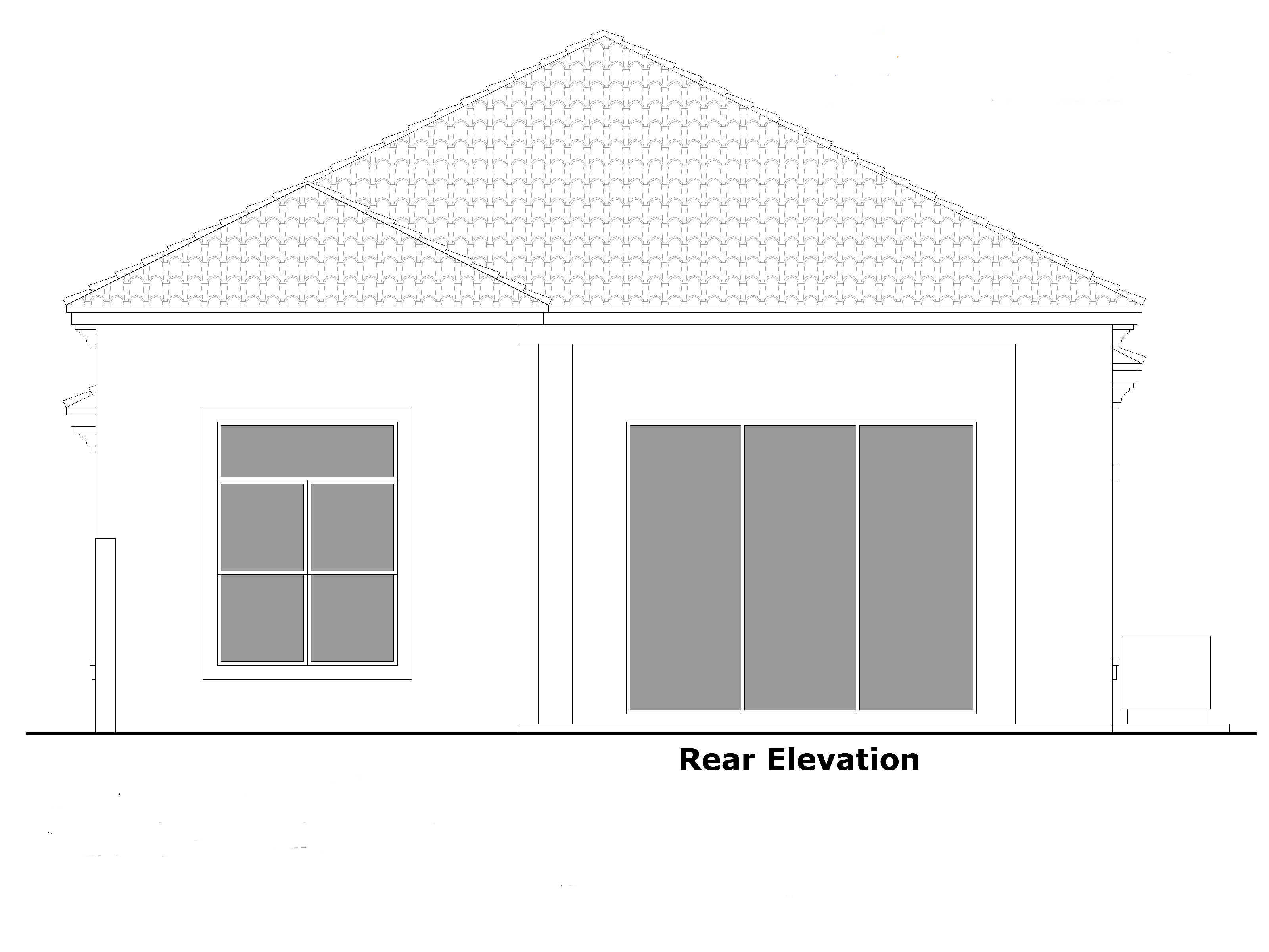 Home Plan Rear Elevation of this 2-Bedroom,1802 Sq Ft Plan -133-1057