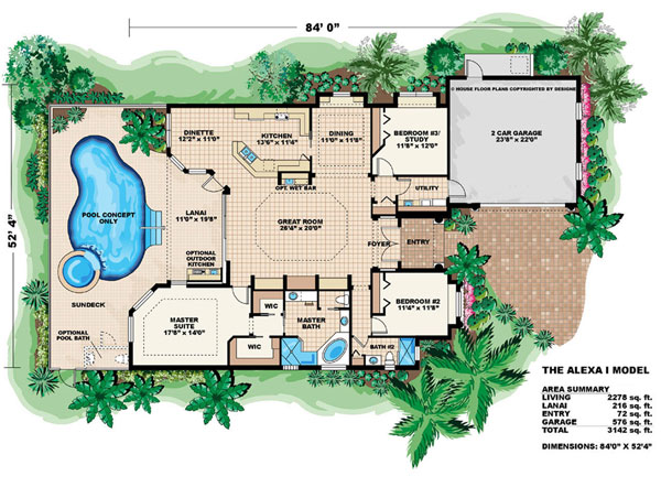 Floor Plan First Story of Mediterranean Plan #133-1065