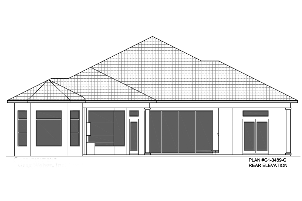 Home Plan Rear Elevation of this 3-Bedroom,3489 Sq Ft Plan -133-1086