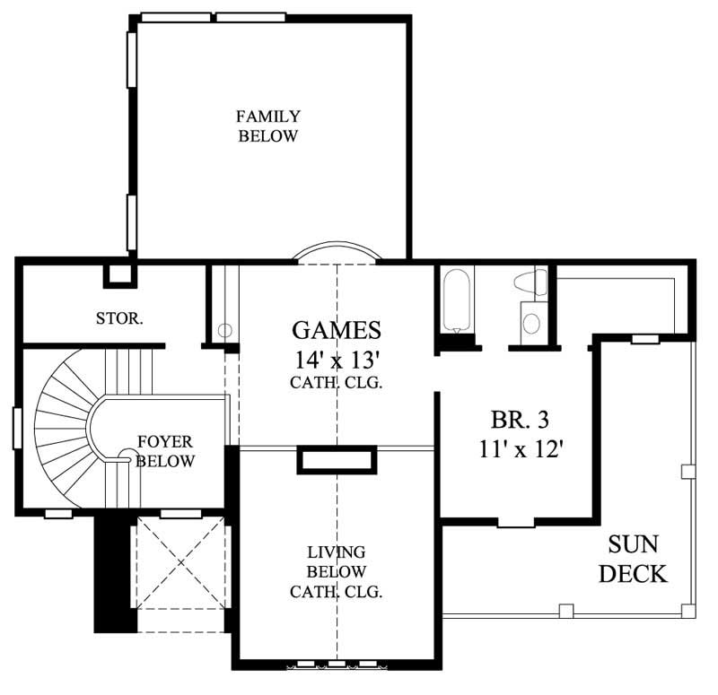 Floor Plan Second Story of Plan #134-1005