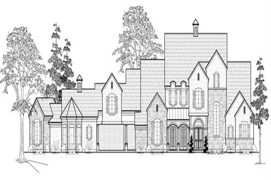 Home Plan Front Elevation of this 4-Bedroom,5881 Sq Ft Plan -134-1041