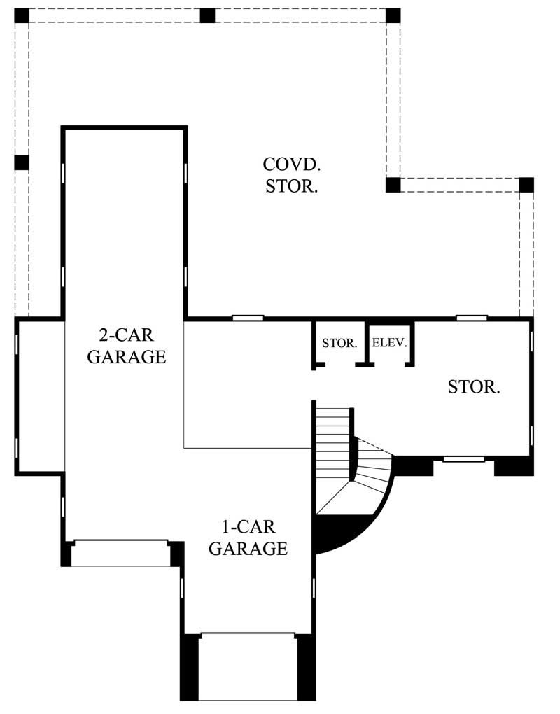 Floor Plan Basement of Mediterranean Plan #134-1043