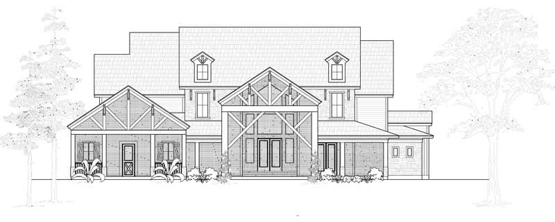 Farmhouse home (ThePlanCollection: Plan #134-1069)