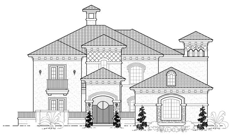 Mediterranean home (ThePlanCollection: Plan #134-1074)