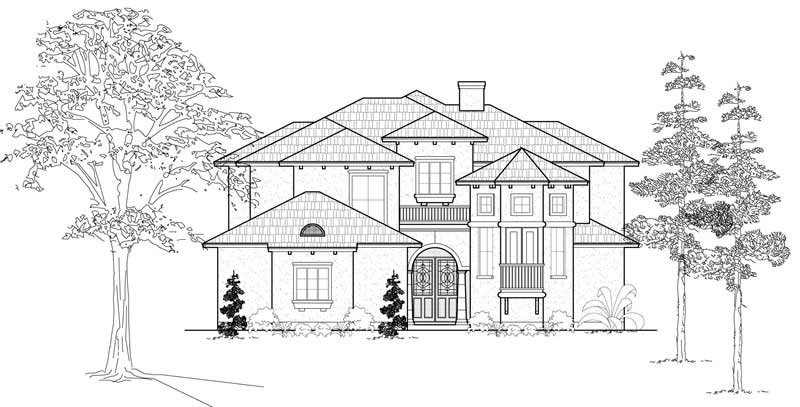 Mediterranean home (ThePlanCollection: Plan #134-1101)