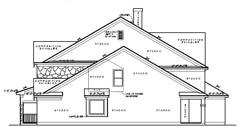 Home Plan Right Elevation of this 5-Bedroom,4550 Sq Ft Plan -134-1130