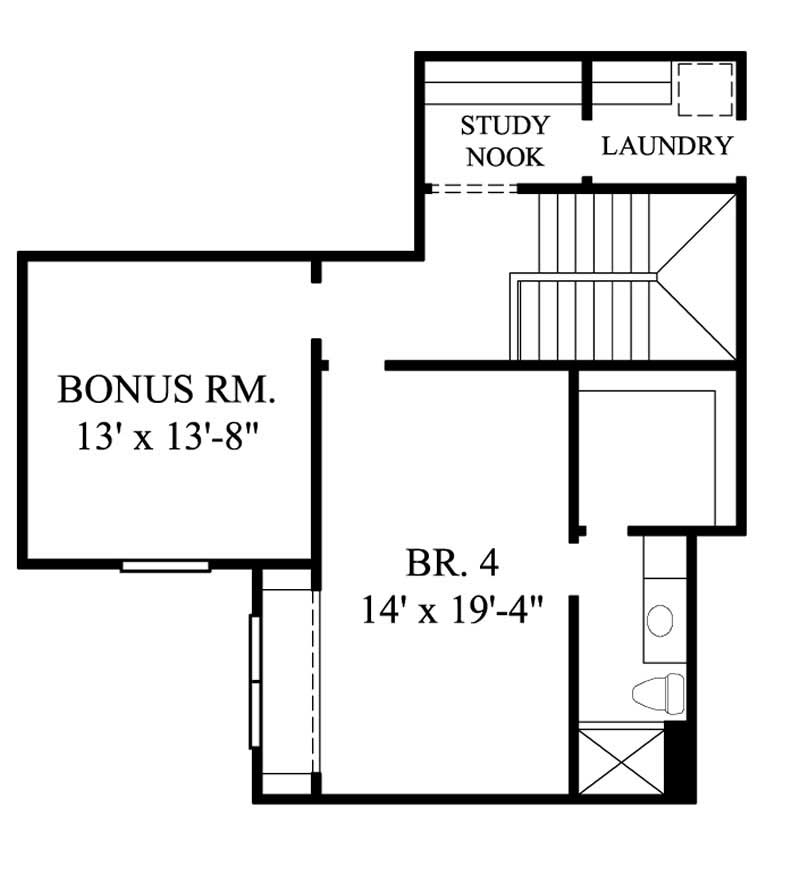 Floor Plan Second Story of Country Plan #134-1133