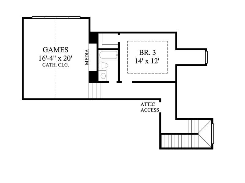 Floor Plan Second Story of Luxury Plan #134-1165