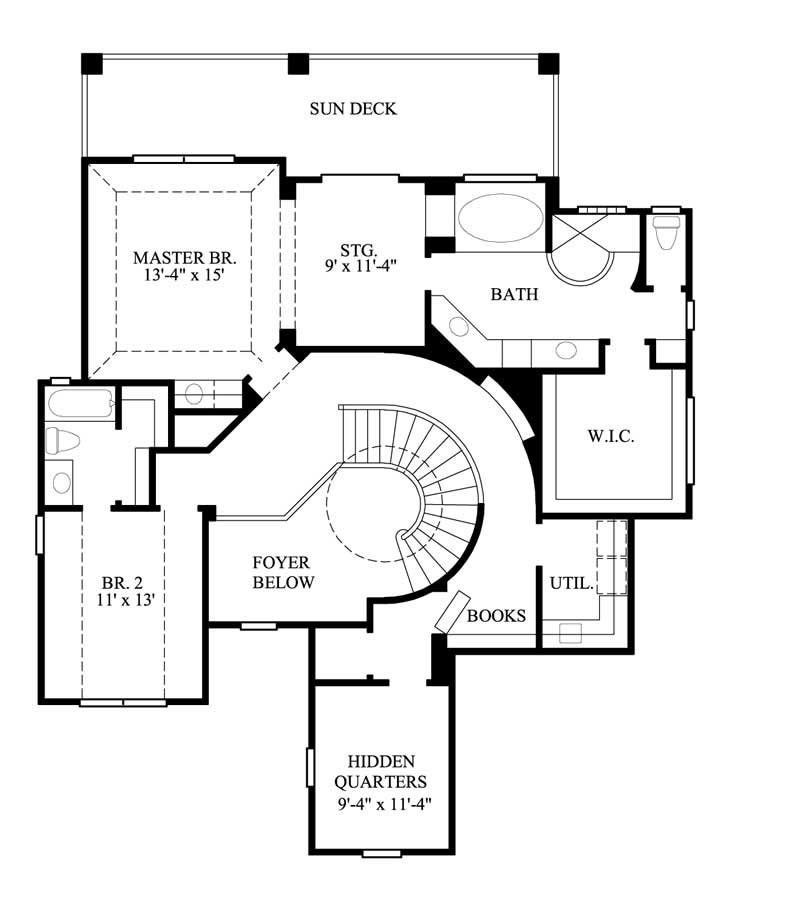 Floor Plan Second Story of Traditional Plan #134-1167