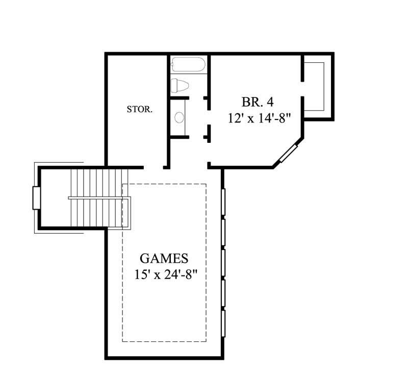Floor Plan Second Story of Luxury Plan #134-1170