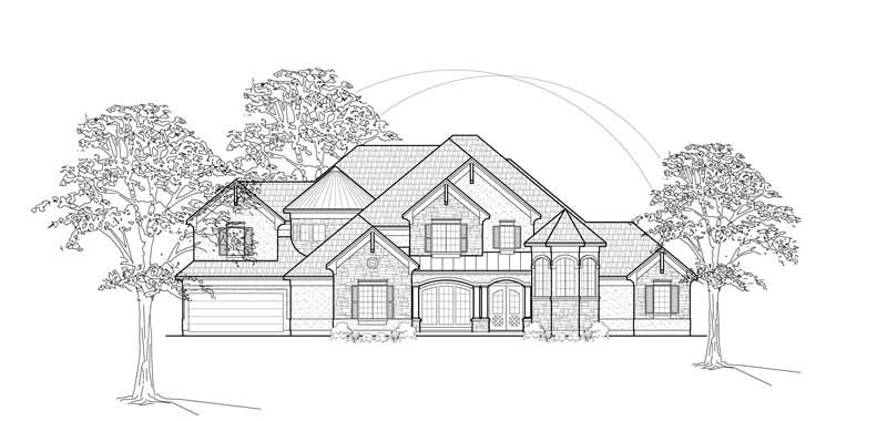 Front View of this 4-Bedroom, 4328 Sq Ft Plan - 134-1178