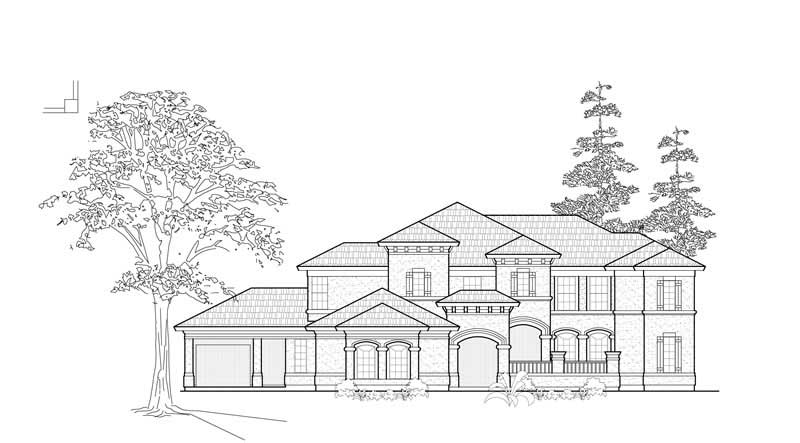 Front View of this 4-Bedroom, 4220 Sq Ft Plan - 134-1181