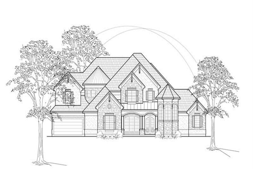 Home Plan Front Elevation of this 4-Bedroom,4485 Sq Ft Plan -134-1183