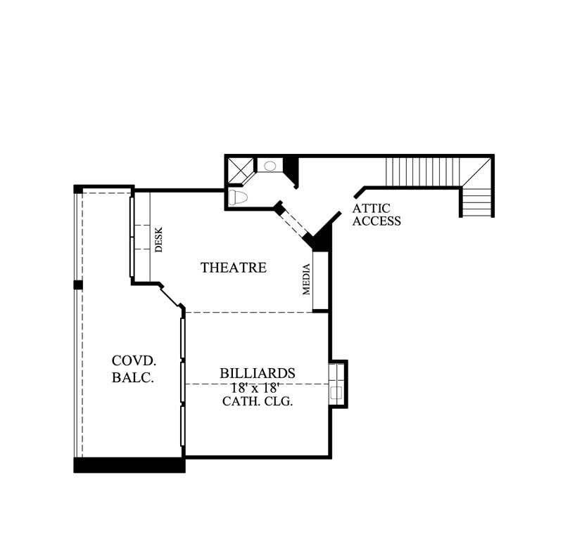 Floor Plan Second Story of Luxury Plan #134-1185