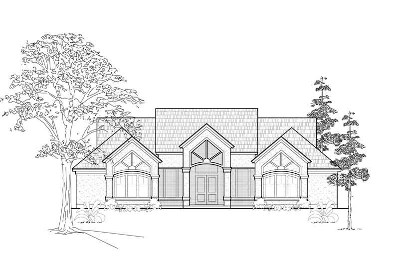 Front View of this 4-Bedroom, 3997 Sq Ft Plan - 134-1190
