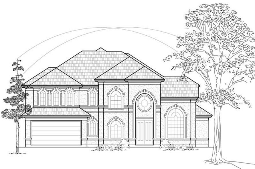 Home Plan Front Elevation of this 3-Bedroom,3999 Sq Ft Plan -134-1191