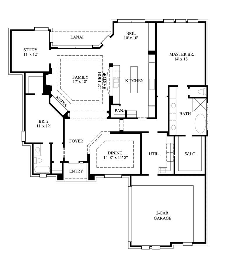 Floor Plan First Story of European Plan #134-1226