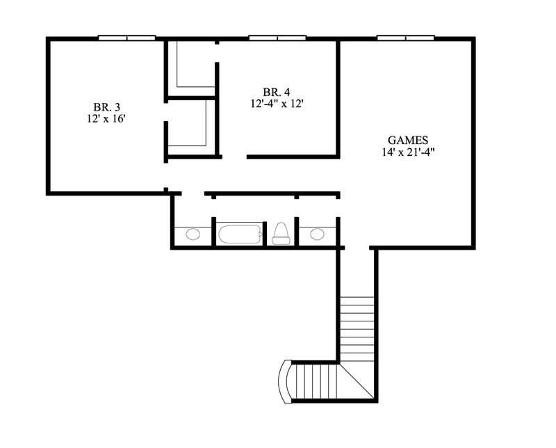 Floor Plan Second Story of Luxury Plan #134-1242