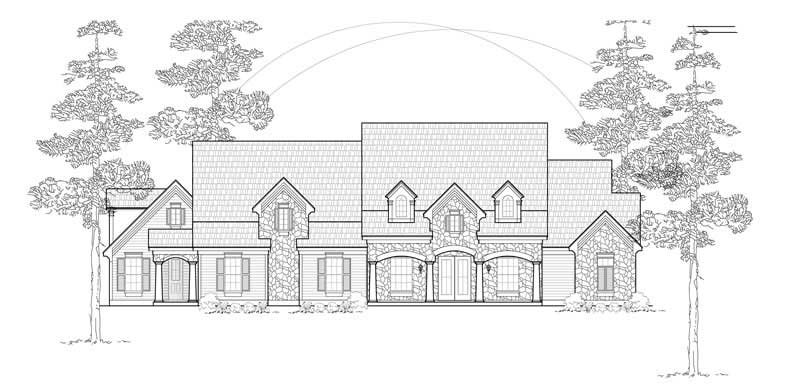 Front View of this 3-Bedroom, 3253 Sq Ft Plan - 134-1243