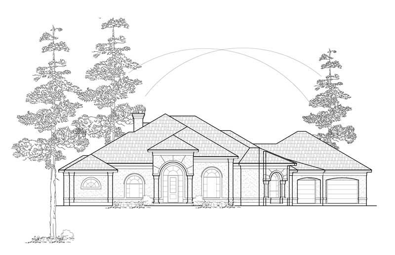 Front View of this 3-Bedroom, 3395 Sq Ft Plan - 134-1250