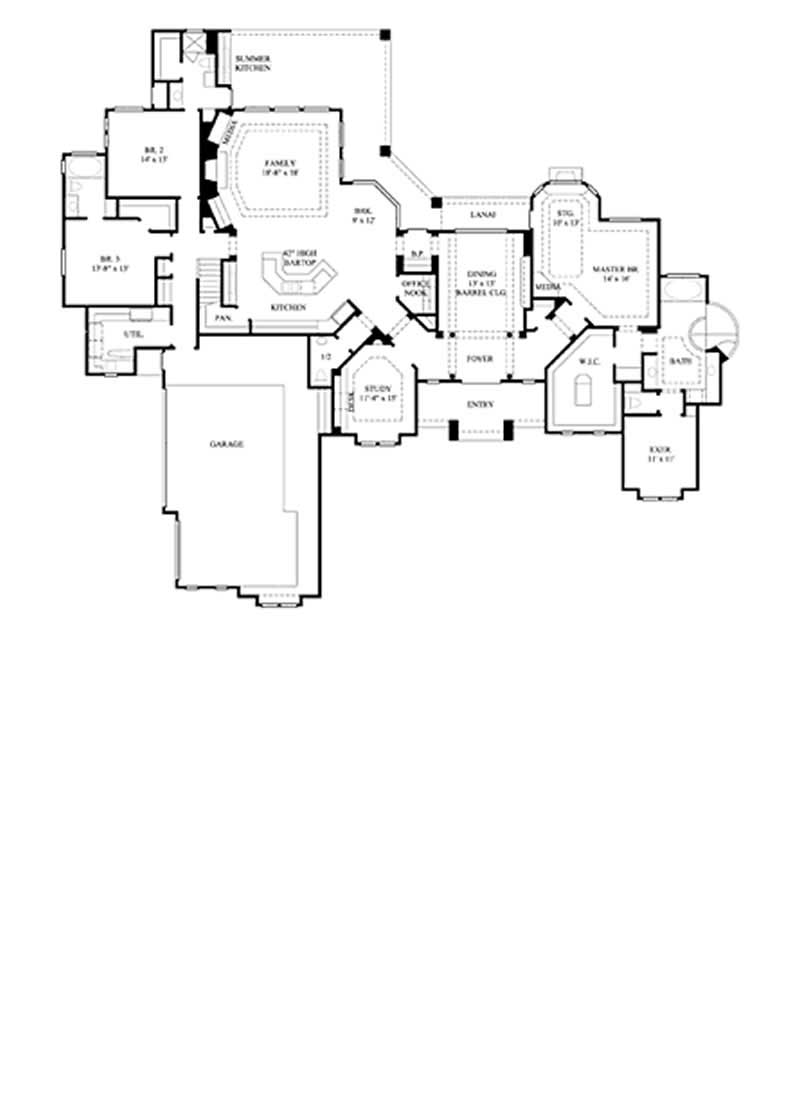 Floor Plan First Story of Farmhouse Plan #134-1256