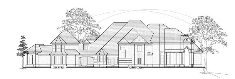 Home Plan Front Elevation of this 4-Bedroom,5976 Sq Ft Plan -134-1263