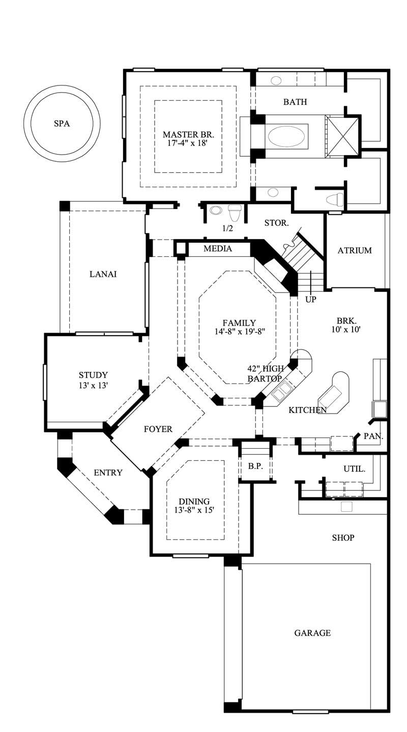 Floor Plan First Story of Traditional Plan #134-1269
