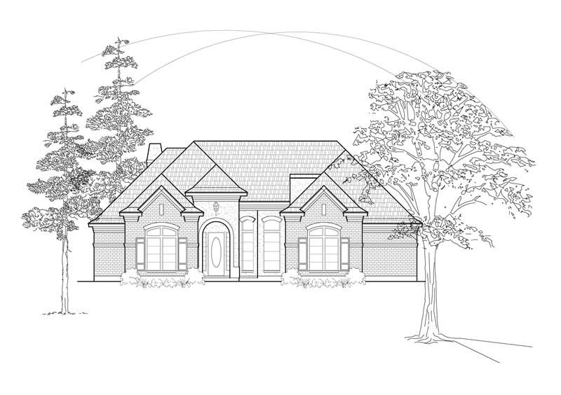 Home Plan Front Elevation of this 2-Bedroom,2581 Sq Ft Plan -134-1284