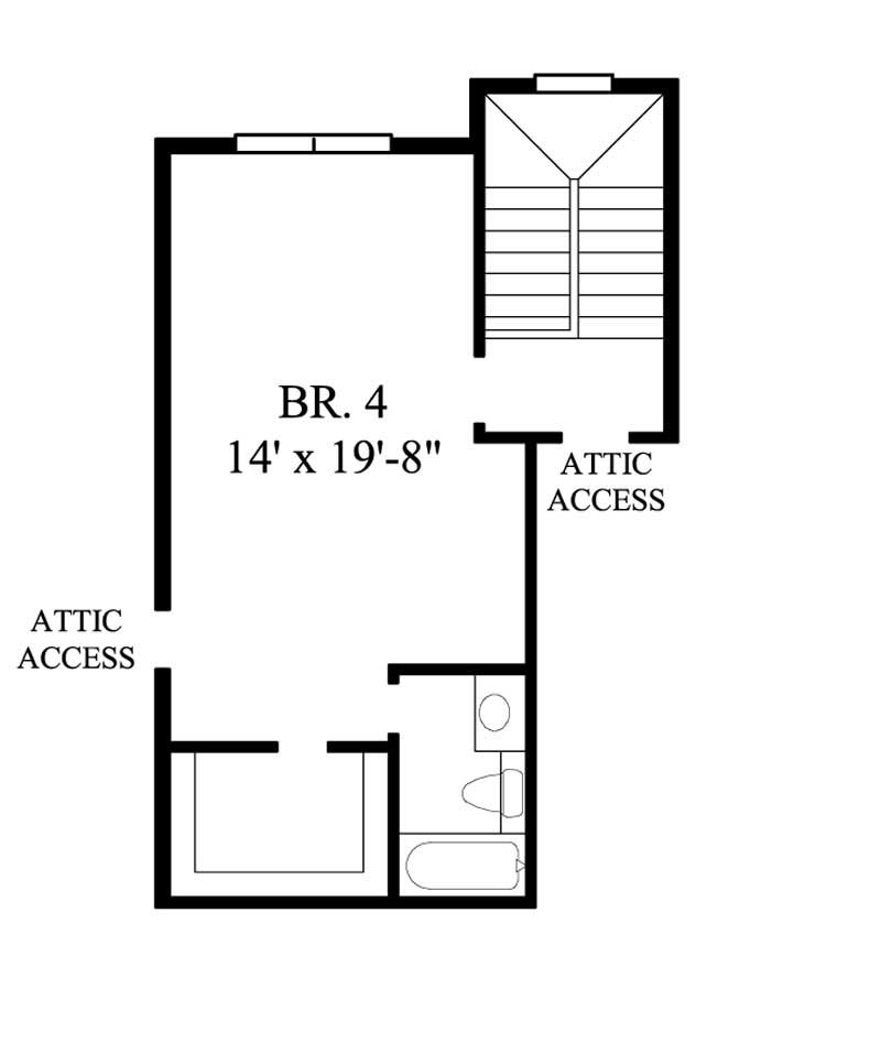 Floor Plan Second Story of Country Plan #134-1288
