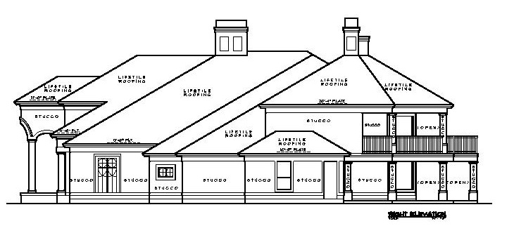 Home Plan Right Elevation of this 4-Bedroom,5314 Sq Ft Plan -134-1289
