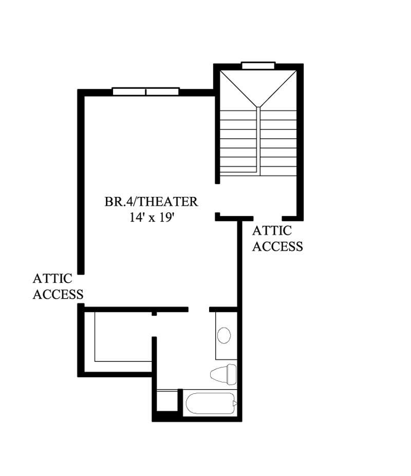 Floor Plan Second Story of Country Plan #134-1291