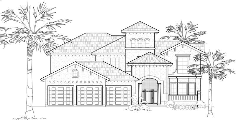 Mediterranean home (ThePlanCollection: Plan #134-1304)