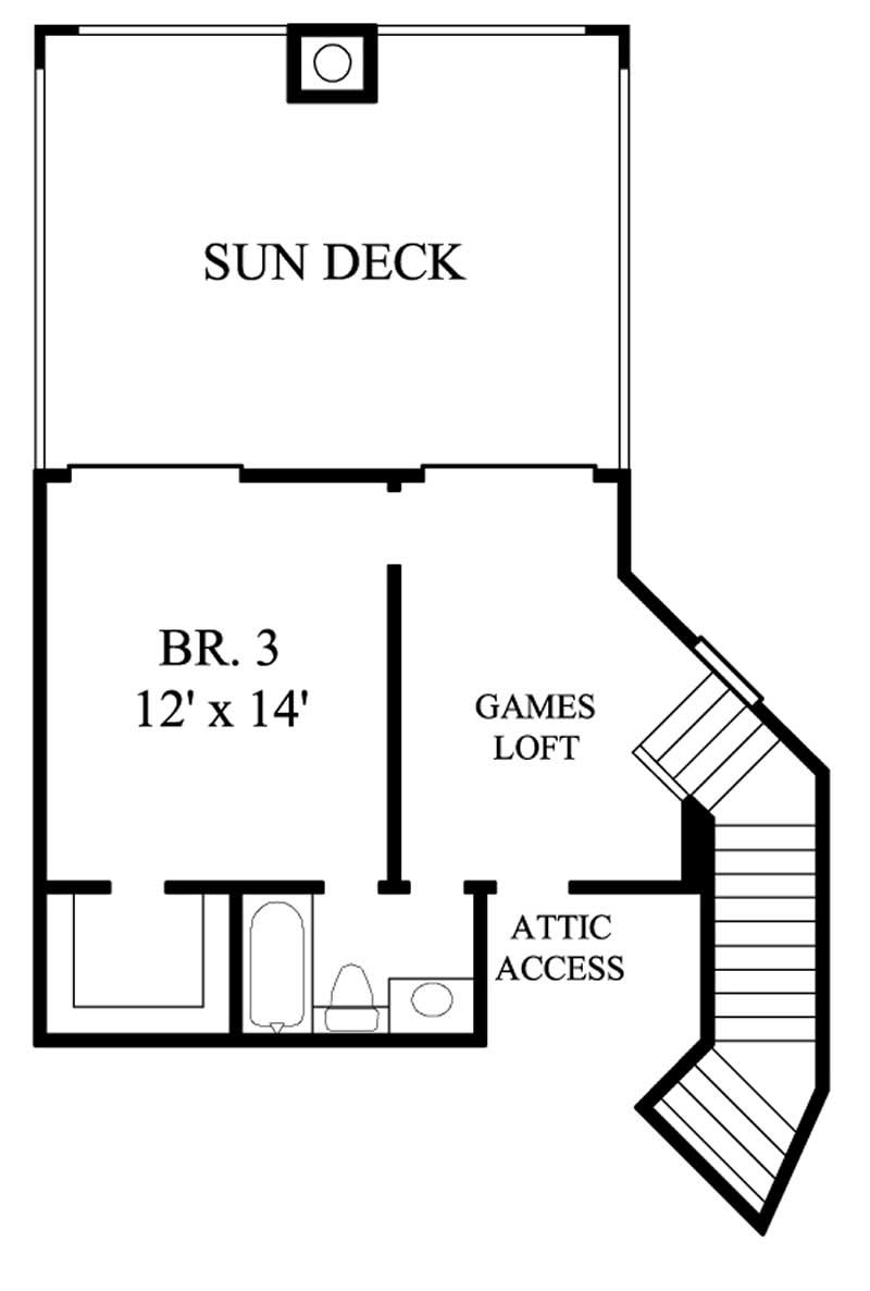 Floor Plan Second Story of Luxury Plan #134-1309