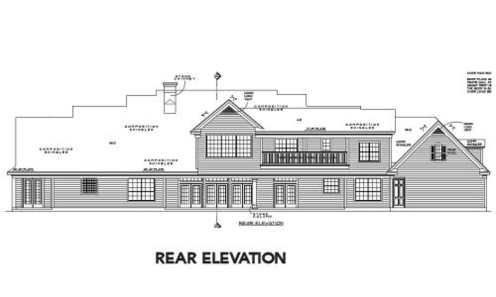 Home Plan Rear Elevation of this 4-Bedroom,5052 Sq Ft Plan -134-1312
