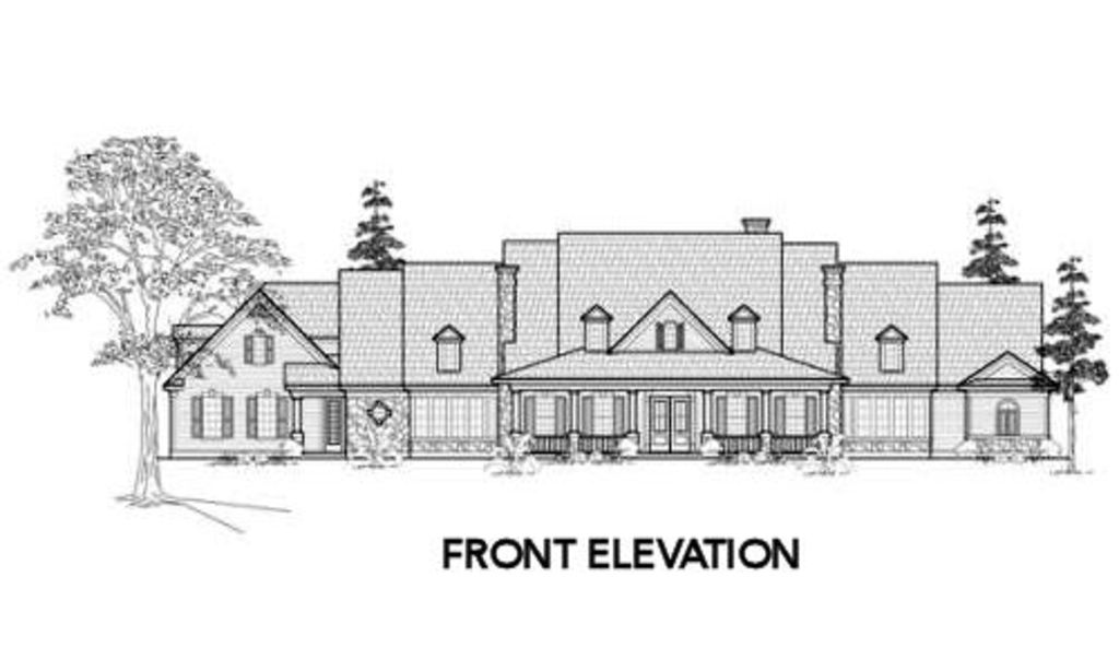 Home Plan Front Elevation of this 4-Bedroom,5052 Sq Ft Plan -134-1312